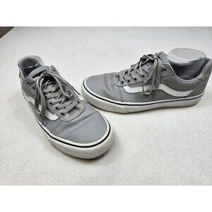 Vans Mens Gray Lace-Up Sneakers Size 10.5 US White Stripe Old Skool